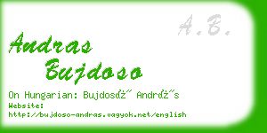 andras bujdoso business card